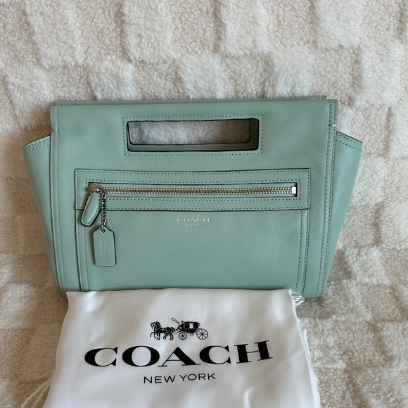 Pre-owned! VTG! COACH Legacy Clutch Hang Tag In Mint Leather Women's Pouch Zips - Picture 1 of 11